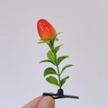 Cute red berry plant hair clip with green leaves on black metal duckbill hairpin - Strawberry Tree