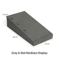 Grey microfiber necklace display stand for 6 items, dimensions 22x11x5.5cm, 0.25kg - Grey Six-Slot Necklace Stand