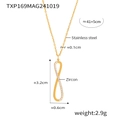 Gold stainless steel infinity necklace with zircon inlay and adjustable chain link - Gold Infinity Zircon Necklace (TXP169)