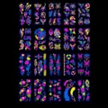 20-piece set of UV fluorescent temporary tattoos with dragon and flower patterns - 20 Pcs Set Fluorescent AC001-020
