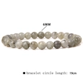 Minimalist 6mm grey labradorite natural stone stretch bracelet with 19cm circumference - Grey Green Natural Stone (FD6817) / 6mm/19cm