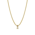 Gold plated Z initial snake chain necklace featuring shimmering pavé set crystal pendant - Letter Z