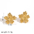Gold 3D Pleated Earrings (TE6637-G)