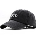 Vintage charcoal grey NYC embroidered baseball cap in washed cotton for a retro look - Adjustable / Charcoal Black