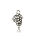Silver grape cluster alloy pendant charm with leaf detail for DIY jewelry making - 10563-Antique Silver Mini Grapes
