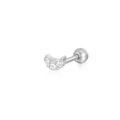Piercing hélix lune en argent S925 orné de zircons brillants et fermoir boule - Croissant Pavé #27