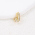 Close-up of golden letter J pendant featuring micro-pave white zircon stones - J (Single Pendant)