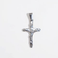 Ciondolo a crocifisso vintage argento per creazione di collane fai-da-te in metallo - Croce - Colore Acciaio