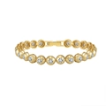 Elegant gold plated S925 silver tennis bracelet with round white cubic zirconia stones - 3mm 14k Gold 16.5cm Approx. 8.7g