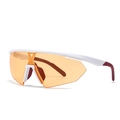 Classic white pilot sunglasses with orange lenses and non-slip red rubber tips - White Frame Champagne