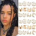 Minimalist gold metal hair jewelry set featuring rings and U-shaped clips for various styles - Gold