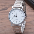 Orologio al quarzo da uomo con cinturino in acciaio argento e quadrante bianco pulito - Tipo C Quadrante Bianco