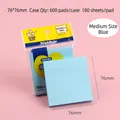Foglietti adesivi blu 76x76mm blocchetti quadrati da 100 fogli per ufficio e casa - 76*76mm / Blu