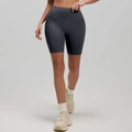 Short de yoga taille haute anthracite avec large ceinture pour un effet gainant - Gris Fusil