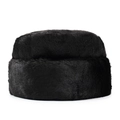 Cappello invernale da uomo in ecopelliccia nera per protezione termica all'aperto - Taglia unica / Nero