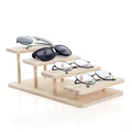Four-tier solid wood eyewear display stand with stepped structure for glasses - 4 Tiers