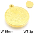 Gold stainless steel Aquarius zodiac pendant featuring relief design and Friendly engraving - Aquarius / Gold