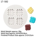White silicone waffle mold with four cavities for DIY candle and dessert making - 2# Grey Waffle Shape