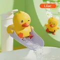 Cute duck faucet extender in lilac purple for children's easy hand washing guide - Skateboard Duck / Lilac Purple