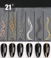 Japanese style 21# metal nail art chain set with pearls and rhinestones decoration - 21# Ball Flat Chain Mix