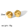 Minimalistische 18k vergulde roestvrijstalen oorbellen met een diameter van 25 mm - Gouden Stijl (TE6750-G)