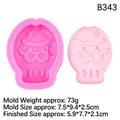 Rosa Silikonform in Totenkopf-Form für DIY Seife und Aroma-Wachs, inklusive fertiger Probe - 1# B343 Rosa