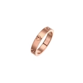 Anillo de corazón minimalista en oro rosa con detalles de diamantes y grabado - US 5 / Oro rosa