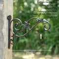 Gancho de pared vintage de hierro fundido marrón con volutas para plantas de jardín - Gancho Grande de Tulipán 8417