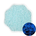 Luminous light blue glass seed beads for DIY jewelry with glowing blue effect in the dark - Sky Blue