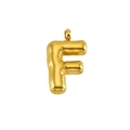 Colgante letra F burbuja 3D dorado en metal pulido para collares de mujer - Letra F