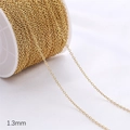 14K gold filled 1.3mm thin cable chain on spool for DIY jewelry making - 1.3mm Round Cable Chain 14K Gold Plated / 1 Meter/Pack