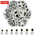 210pcs luminous googly eyes set in flower storage box for doll making accessories - Box 12 (Luminous 210pcs)