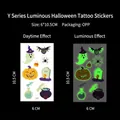 Tatouages temporaires Halloween phosphorescents avec motifs fantômes et citrouilles - Série de Dessins Animés Halloween Y-176