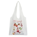 White canvas tote bag with colorful Old Fashioned Tea watercolor fruit illustrations - White (Retro Fruit Tea)