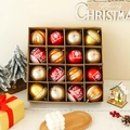 Set di 16 ornamenti natalizi da 8cm rossi, oro e bianchi con motivi festivi assortiti - Stile 8 (Rosso, Oro e Bianco)