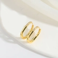 Exotic heart-shaped evil eye hoop earrings with gold finish and zircon stones - U-shape (Gold)