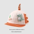 Casquette de baseball rose et orange pour bébé avec dinosaure et broderie douce - 45-48 cm / Dinosaure à Antennes Orange