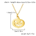 Detailed view of gold pumpkin necklace with dimensions and chain length specifications - Pumpkin 2 / Gold