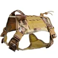 Tactical dog harness in multicam camouflage with reinforced handle and adjustable buckles - L / Harness / CP Camouflage
