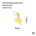 Detailansicht des vergoldeten Bananenanhängers mit Zirkonia und 5mm Lochgröße - Banane / Gold