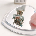Small acetate hair claw clip with marble patterns on a heart-shaped mirror surface - 3.5cm / Magic Green