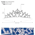 Silberne Strass Prinzessin Krone Stirnband für Mädchen mit 12cm Durchmesser und 15g Gewicht - Eingelegter Weißer Strass-Kronen-Stil (TS-J3289S) / Silber TS-J3289S