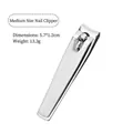 Medium stainless steel nail clipper tool measuring 5.7x1.2cm with a mirror finish - Type A Medium Nail Clipper / Silver