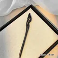 Classic black sandalwood hair pin with carved cloud patterns, 18cm long oriental accessory - 21# Holding Moon (Sandalwood)
