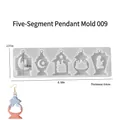 Stampo in silicone con luna e stella per ciondoli in resina e portachiavi DIY - Stile 9 - Pendente a 5 Maglie