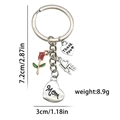 Silver Mom heart butterfly keychain with red rose and Thank You pendant - Mother's Day Rose (LS372)