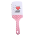 Pink and white air cushion hairbrush featuring a cute watermelon and heart pattern - White and Pink Heart Contrast