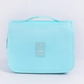 Sky blue waterproof nylon travel toiletry bag with handle and zipper closure - Sky Blue