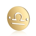 Golden Libra zodiac sign pendant in stainless steel for DIY jewelry making - 5 Pcs/Pack / Gold-Libra