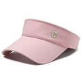 Visière rose avec broderie lettre C pour femme pour sport d'été en plein air - Rose